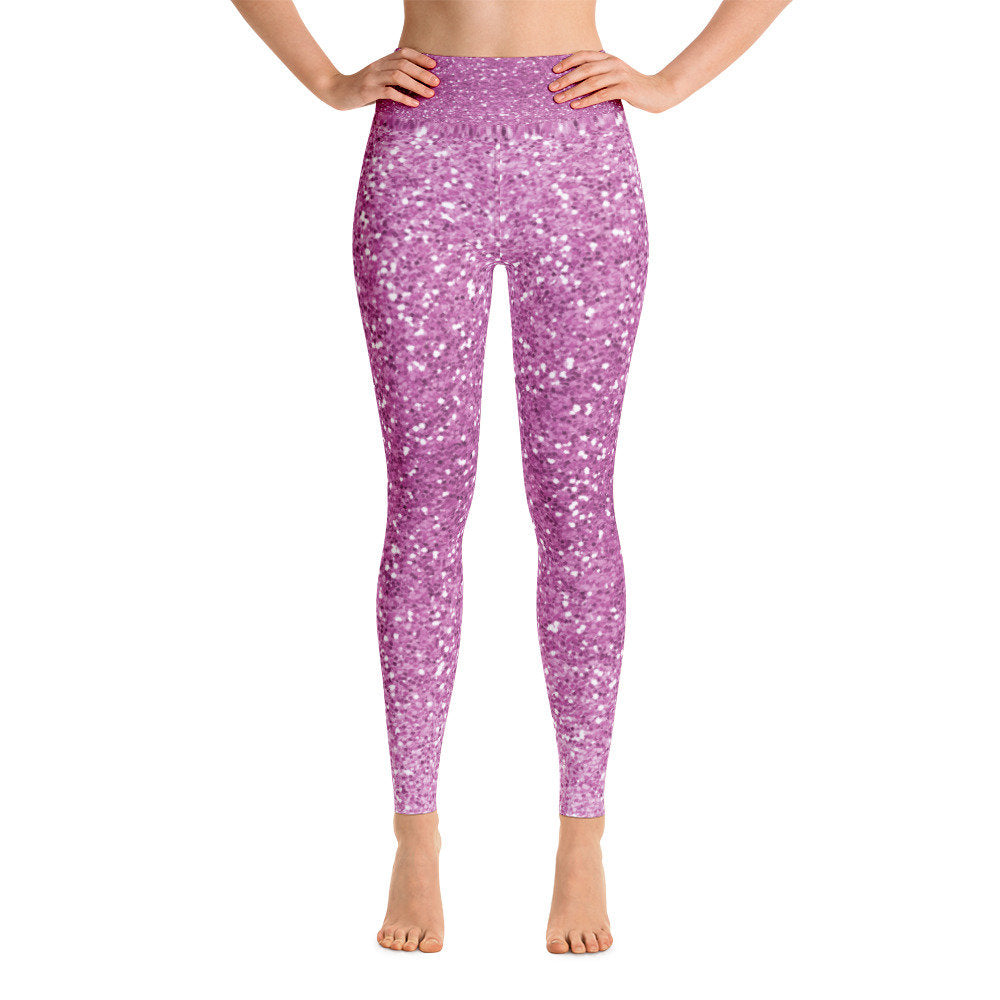 Purplish Pink Glitter Yoga Leggings – SAG Wagon Swag