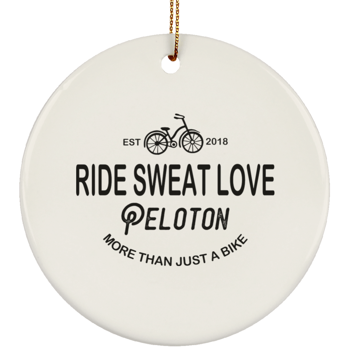 Ride Sweat Love Ceramic Circle Ornament