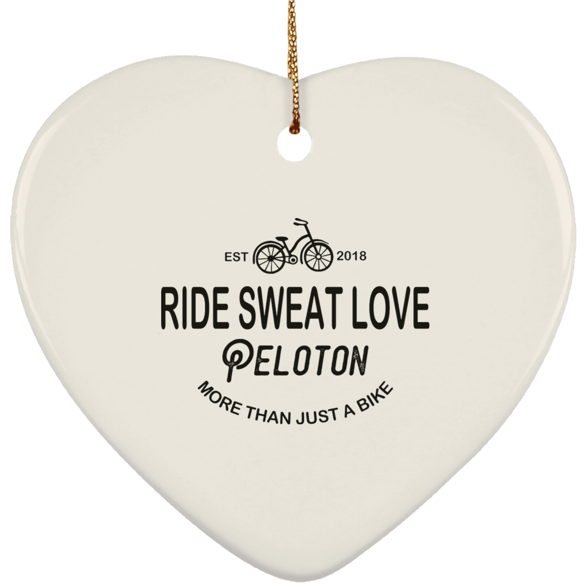 Ride Sweat Love Tribe Ceramic Heart Ornament