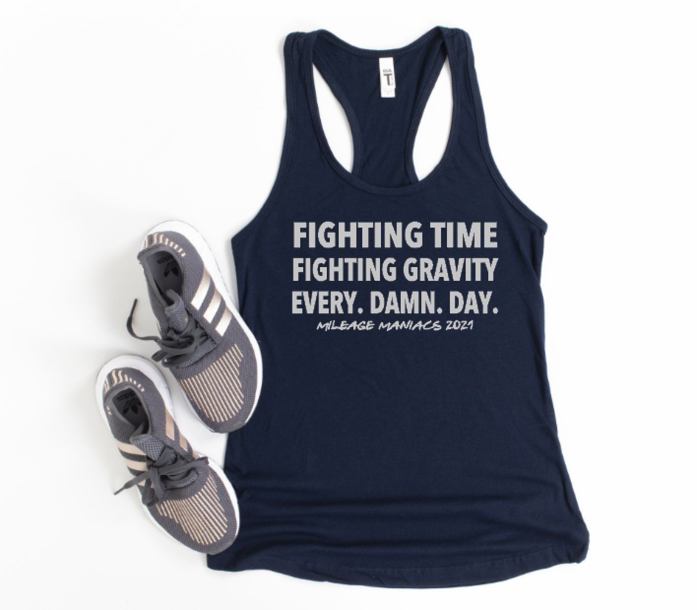 Fighting Time Fighting Gravity Every Damn Day - Racerback Tank