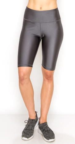 Charcoal Gray Liquid Metal Bicycle Shorts