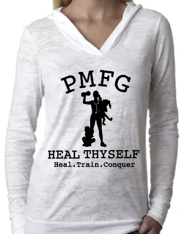 PMFG Heal Thyself Heal Train Conquer (Straight Hair) - Burnout Hoodie