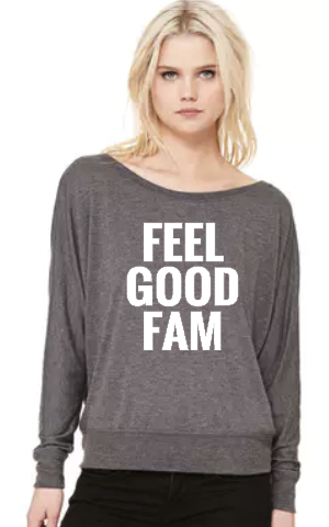 Feel Good Fam- Flowy Off Shoulder T-shirt by Bella