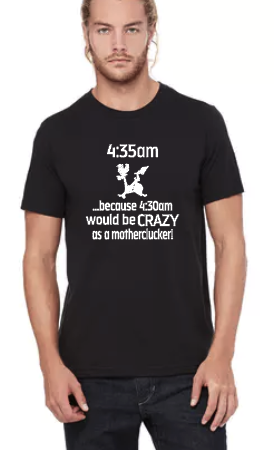 Because 4:30 would be CRAZY- Clucker on Bike- Unisex Tee Shirt