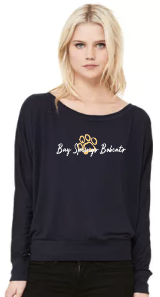 Bay Springs Bobcats - Flowy Off Shoulder T-shirt by Bella