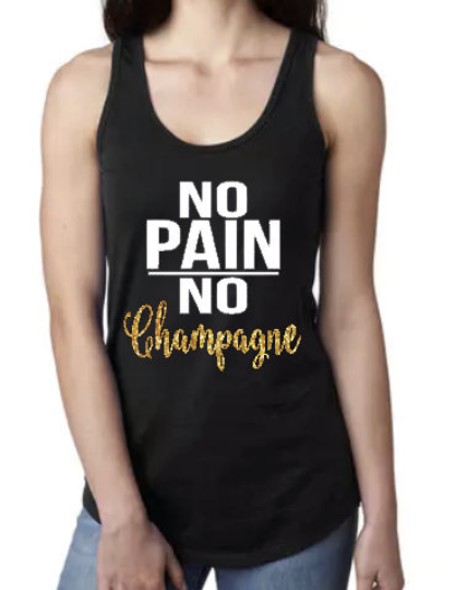 No Pain No Champagne - Racerback Tank