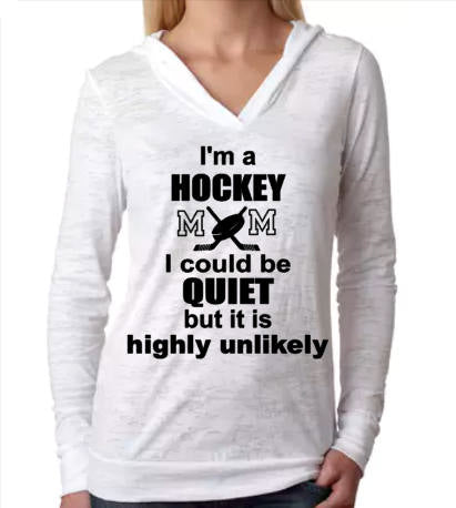 Hockey Mom- Burnout Hoodie
