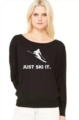 Just Ski It Flowy Off Shoulder T-shirt by Bella