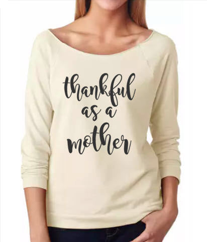 Thankful as a Mother-Ladies' French Terry 3/4-Sleeve Raglan