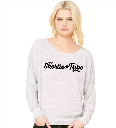 Shortie Tribe Logo- Flowy Off Shoulder T-shirt by Bella