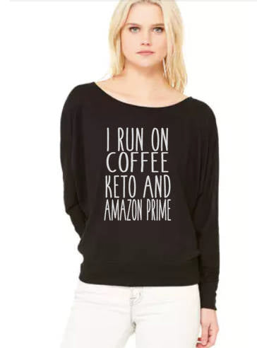 Coffee Keto and Amazon Prime - Flowy Off Shoulder T-shirt by Bella