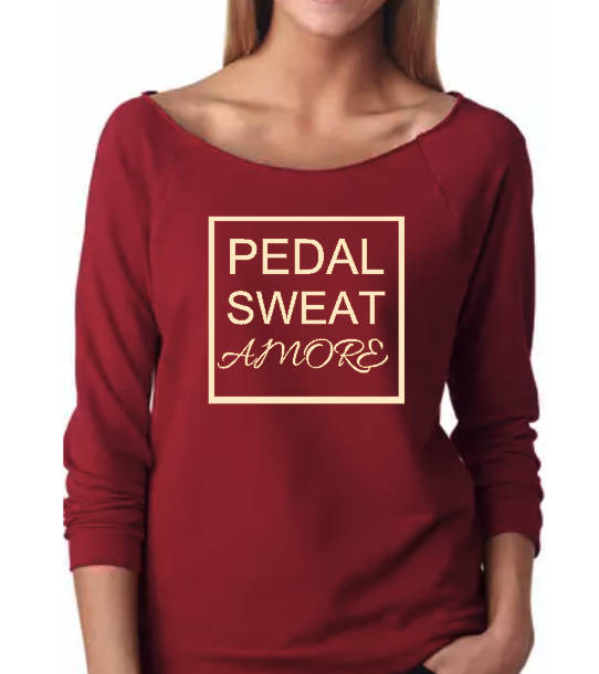 Pedal Sweat Amore- Ladies' French Terry 3/4-Sleeve Raglan