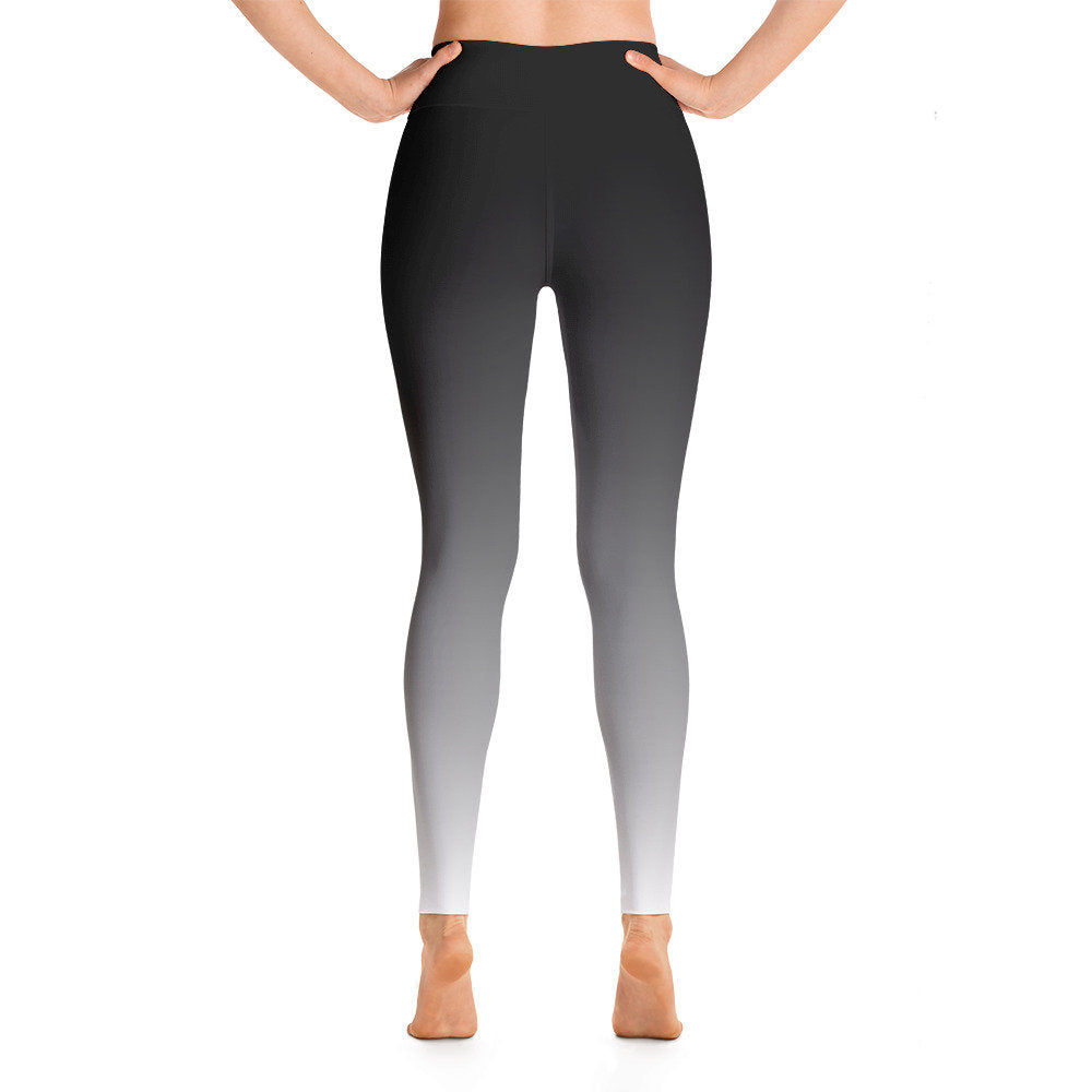 Black/Gray Ombré Yoga Leggings