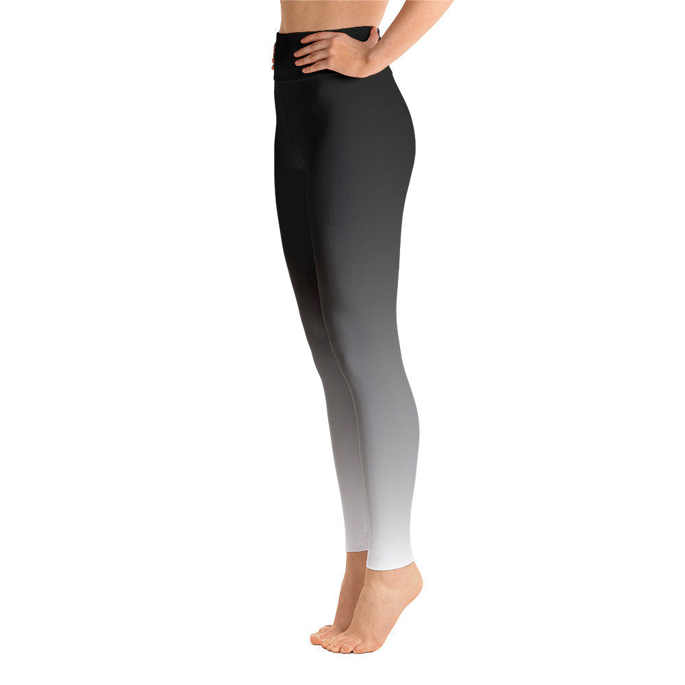 Black/Gray Ombré Yoga Leggings