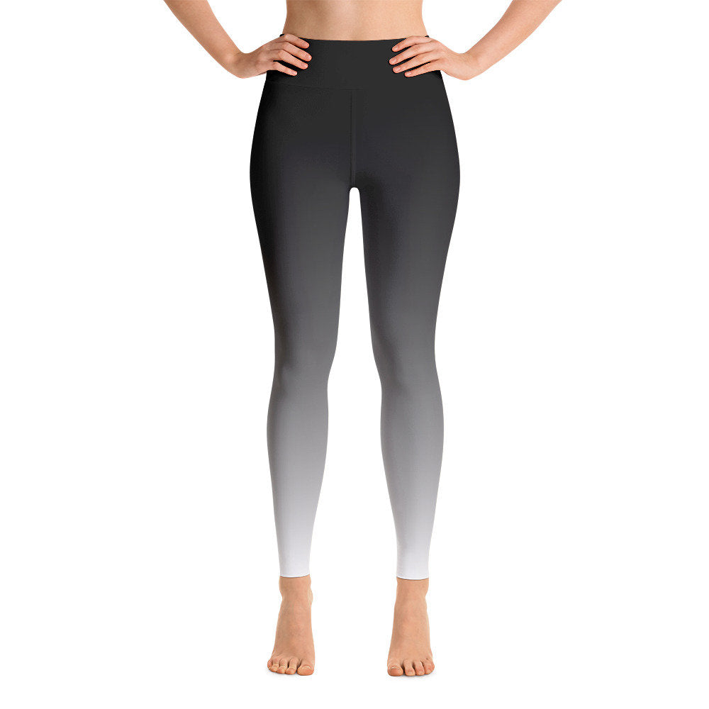 Black/Gray Ombré Yoga Leggings