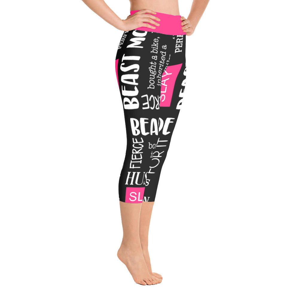 PinkPamthers-Yoga Capri Leggings