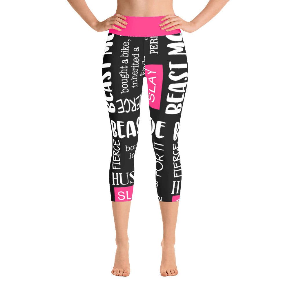 PinkPamthers-Yoga Capri Leggings