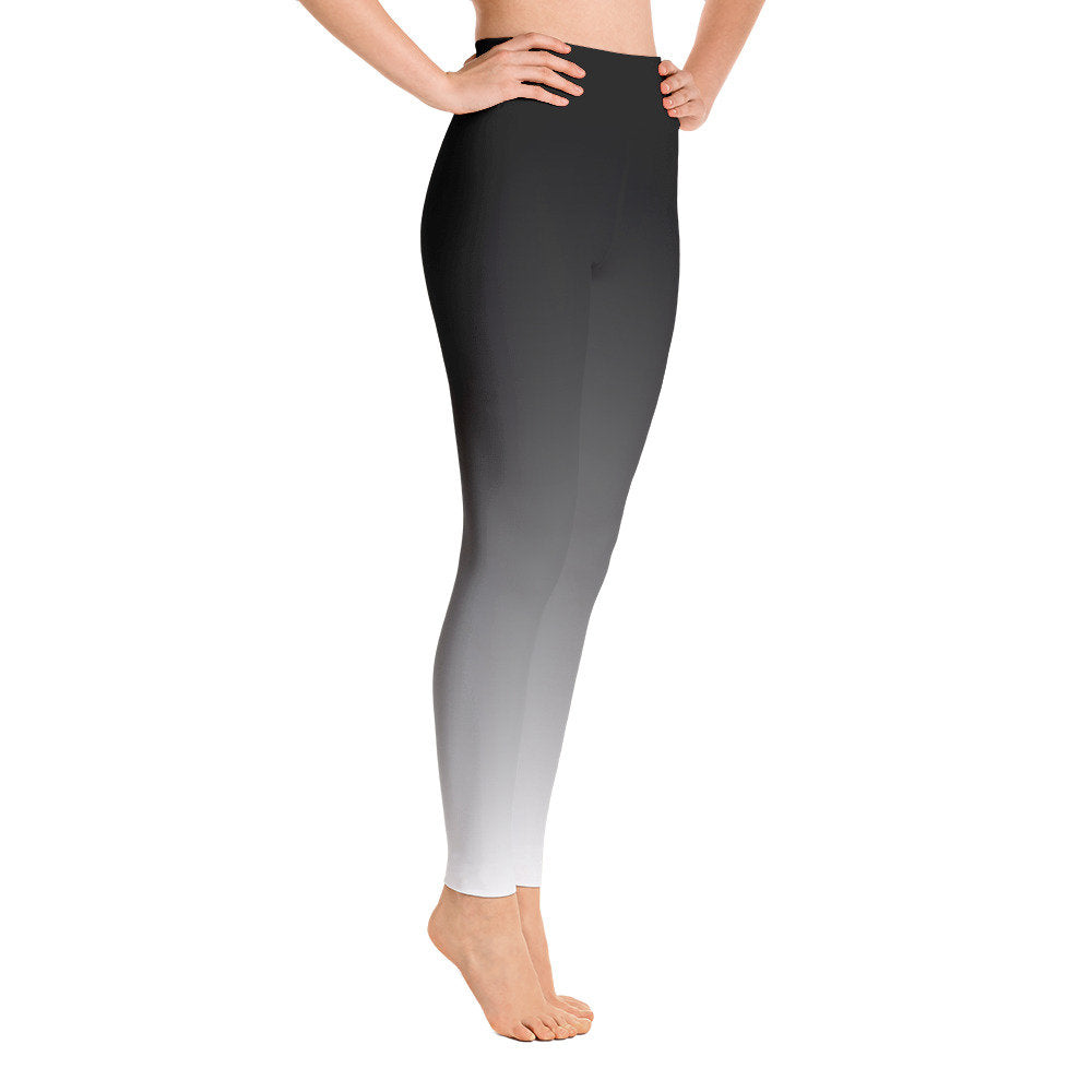 Black/Gray Ombré Yoga Leggings