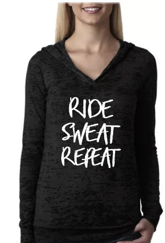 Ride Sweat Repeat- Burnout Hoodie