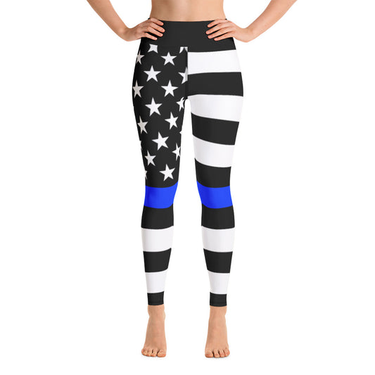 Thin Blue Line Yoga Leggings