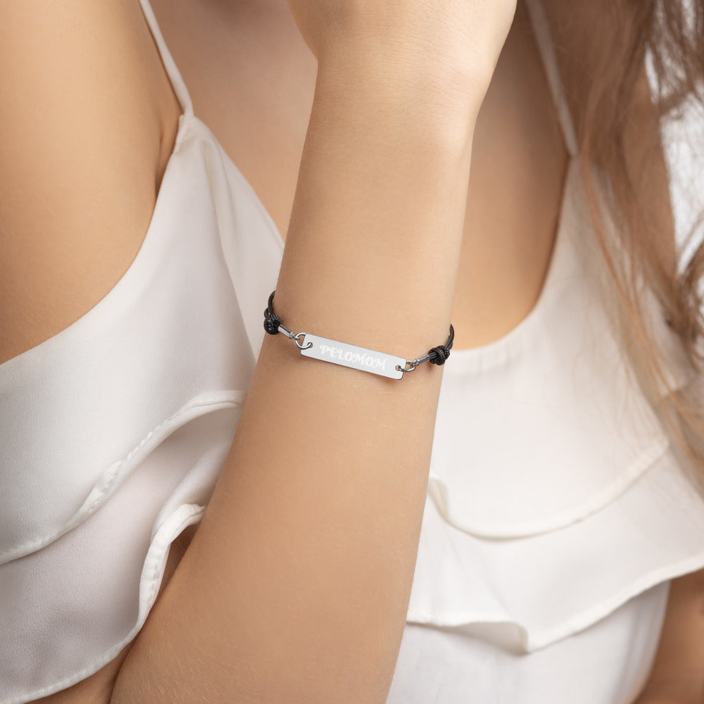 PELOMOM - Engraved Silver Bar String Bracelet