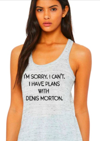 I'm Sorry I Can't I Have Plans with Denis Morton - Flowy Bella Canvas Racerback Tank